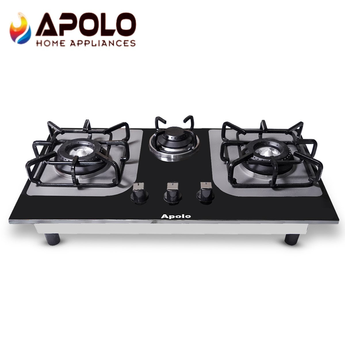 APOLO Manual Stove / Hob - Model 440 - 3 Burner - 100% Pure Stainless Steel Top