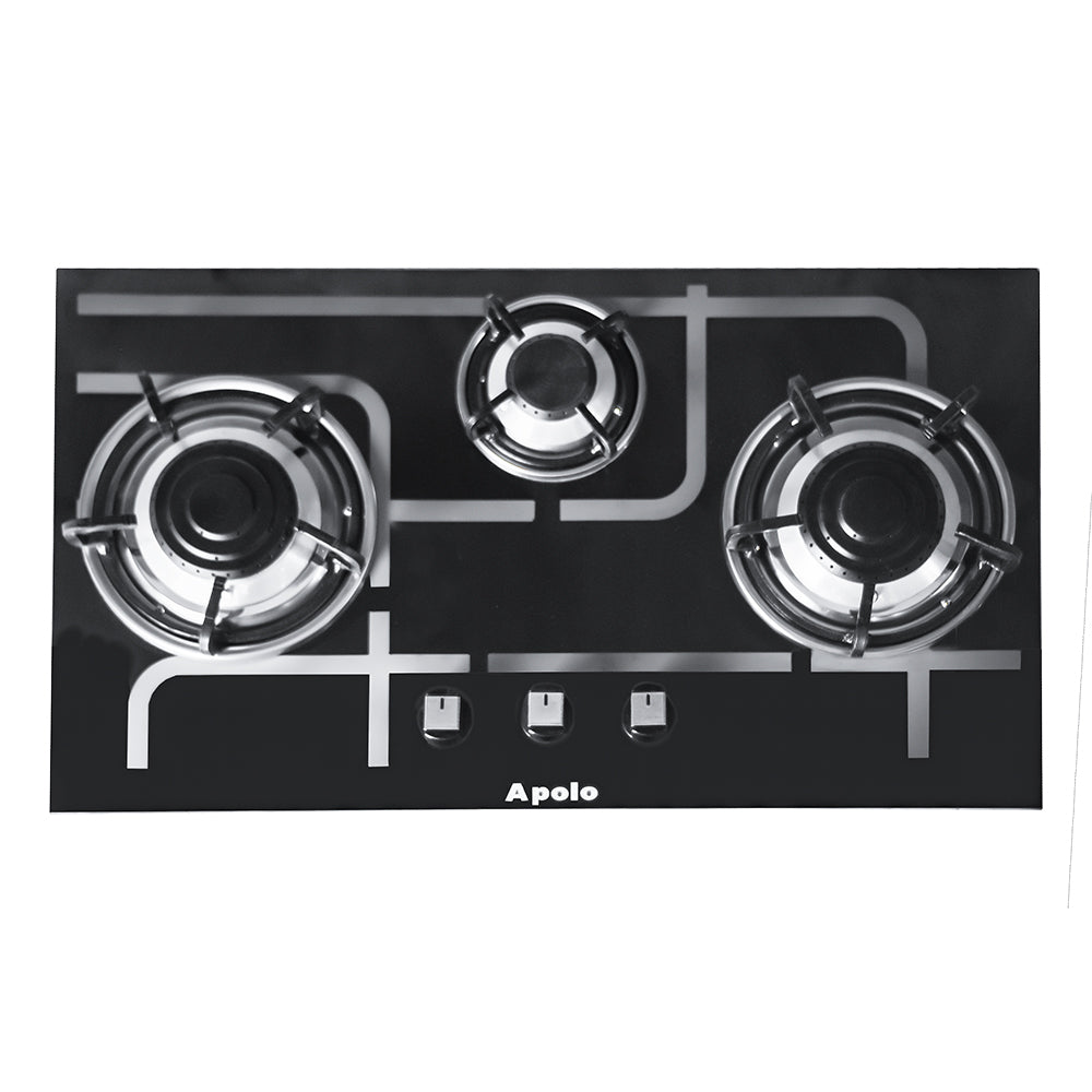 APOLO Automatic Hob - Model 590 - 3 Burner Auto Ignition Stove - 100% Pure Stainless Steel Top