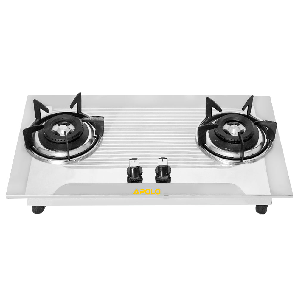 APOLO Automatic Hob - Model 605 - 2 Burner - Auto Ignition Stove - 100% Pure Stainless Steel Top