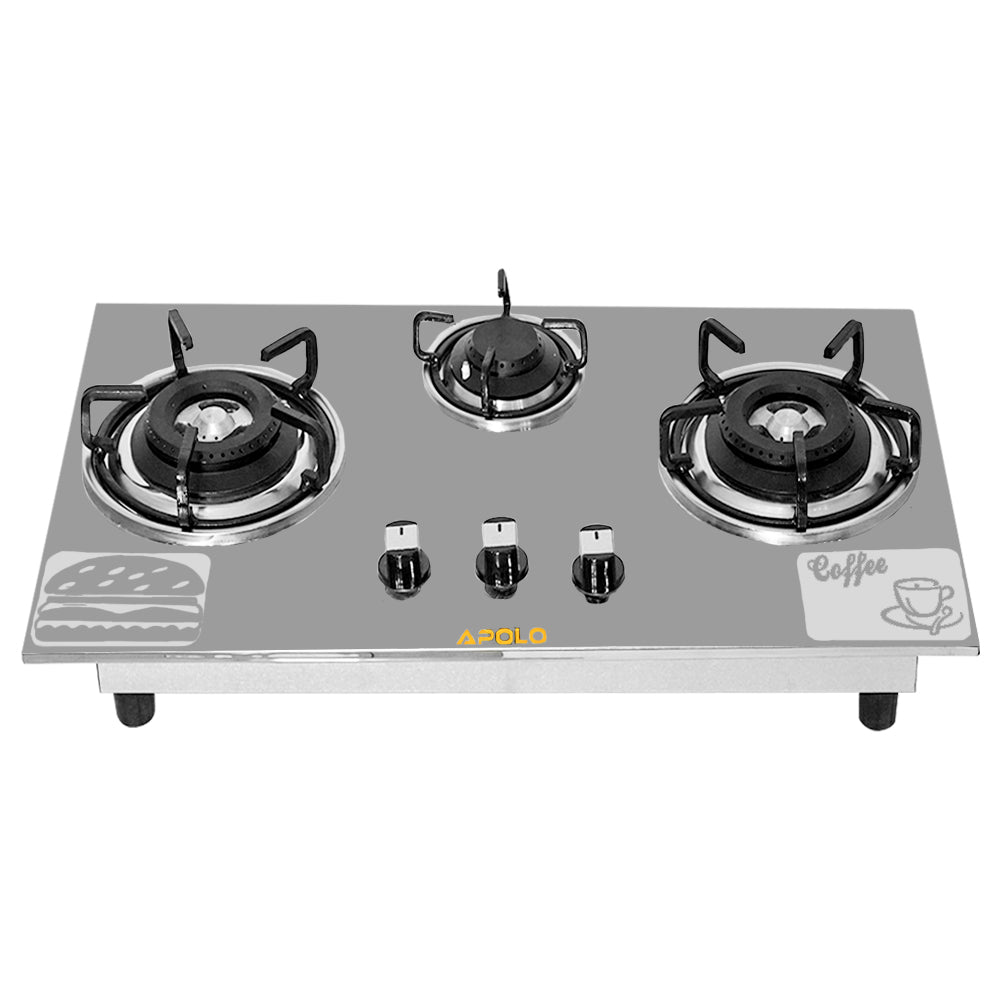 Model 510 - 3 Burner - Automatic Hob / Stove - 100% Pure Stainless Steel Top