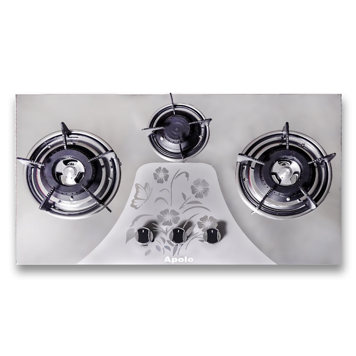 APOLO Automatic Hob - Model 615 - 3 Burner - Auto Ignition Stove - 100% Pure Stainless Steel Top