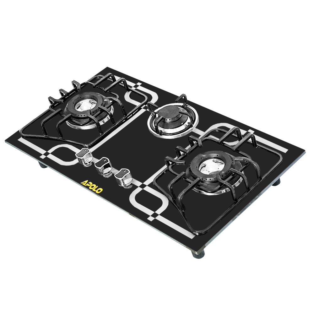 APOLO Automatic Hob - Model 550 - 3 Burner - 100% Pure Stainless Steel Top