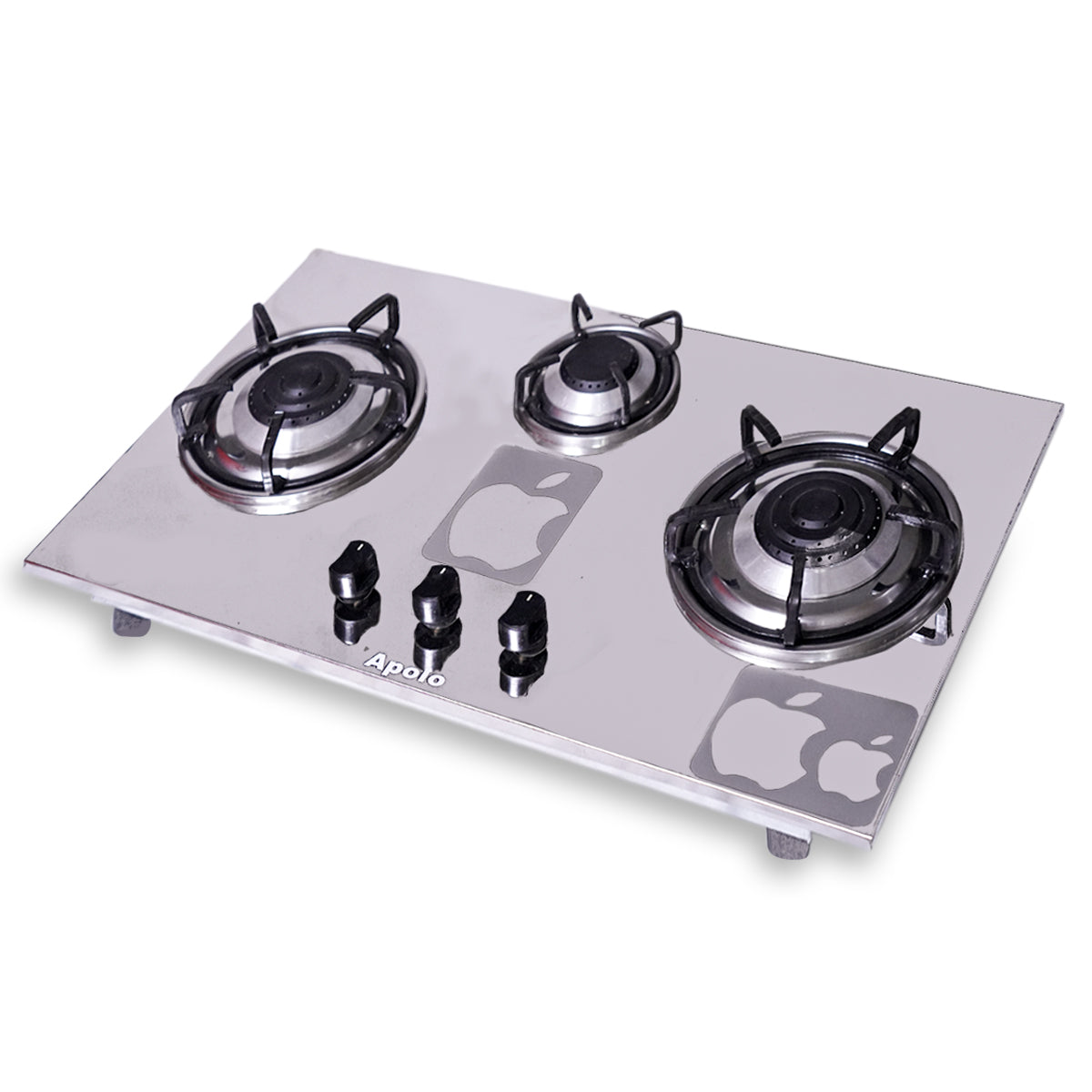 Model 215 - 3 Burner - Manual Hob / Stove - 100% Pure Stainless Steel Top