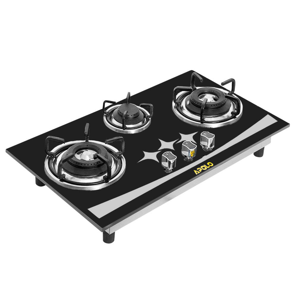 APOLO Automatic Hob - Model 515 - 3 Burner - 100% Pure Stainless Steel Top
