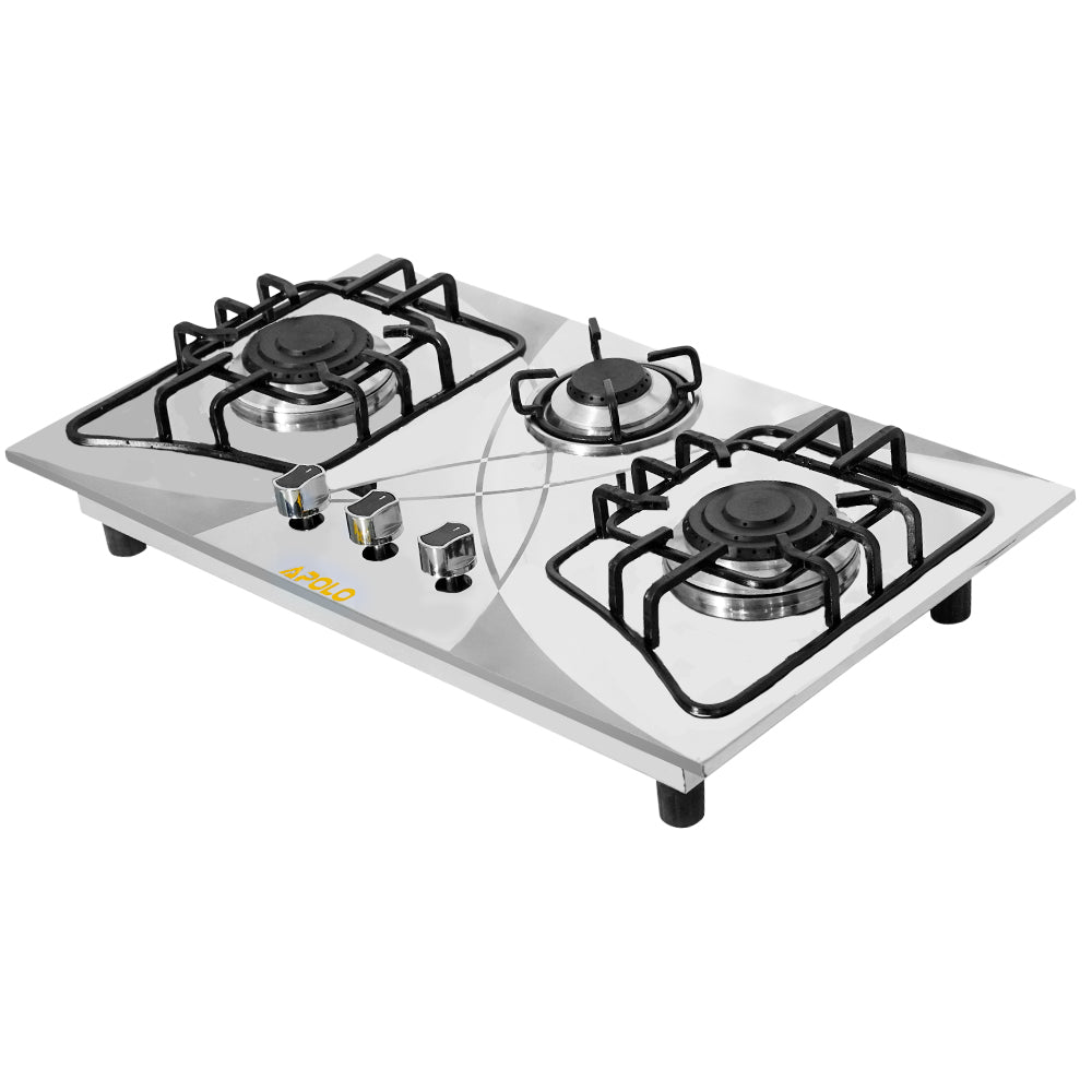 APOLO Manual Stove / Hob - Model 481 - 3 Burner - 100% Pure Stainless Steel Top