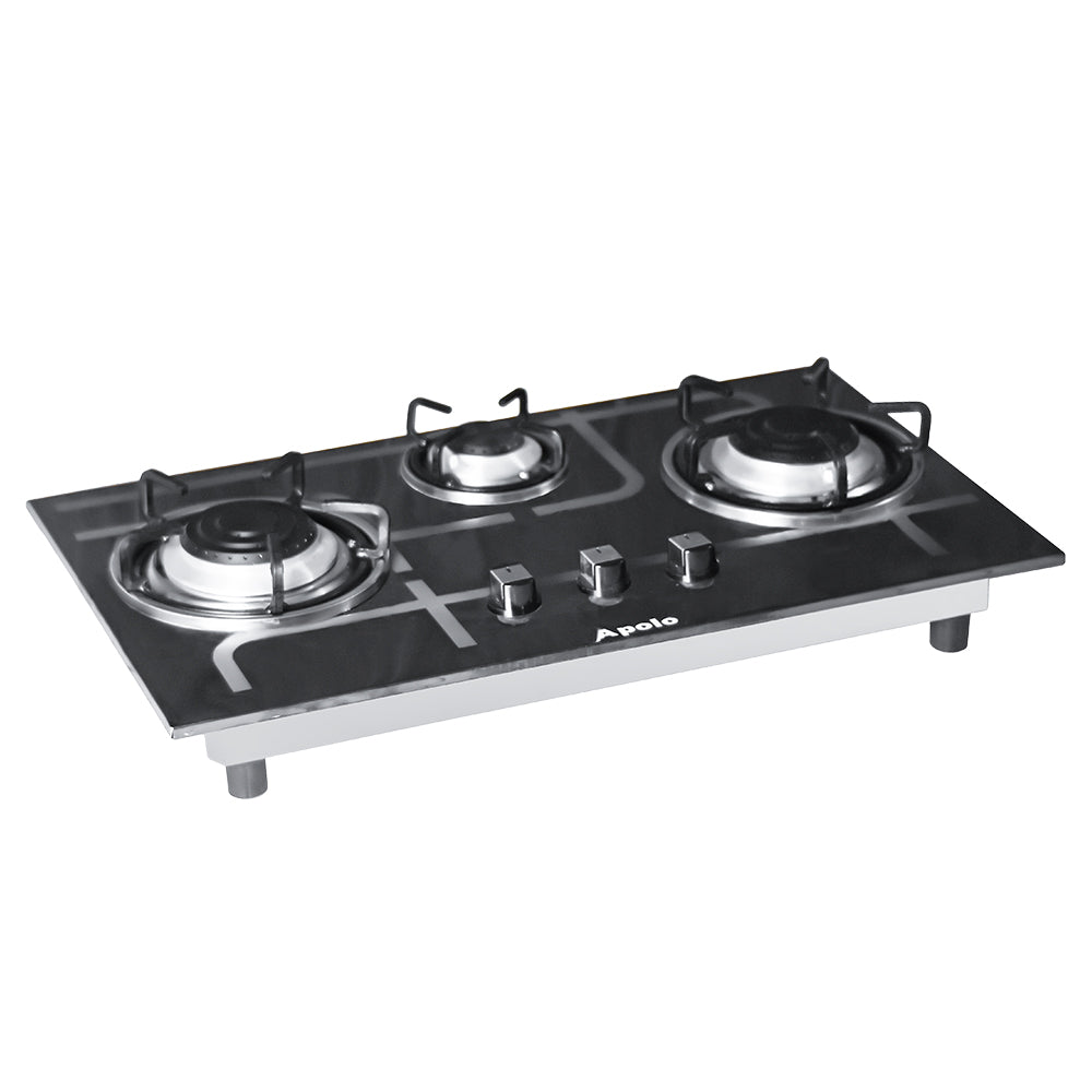 APOLO Automatic Hob - Model 590 - 3 Burner Auto Ignition Stove - 100% Pure Stainless Steel Top
