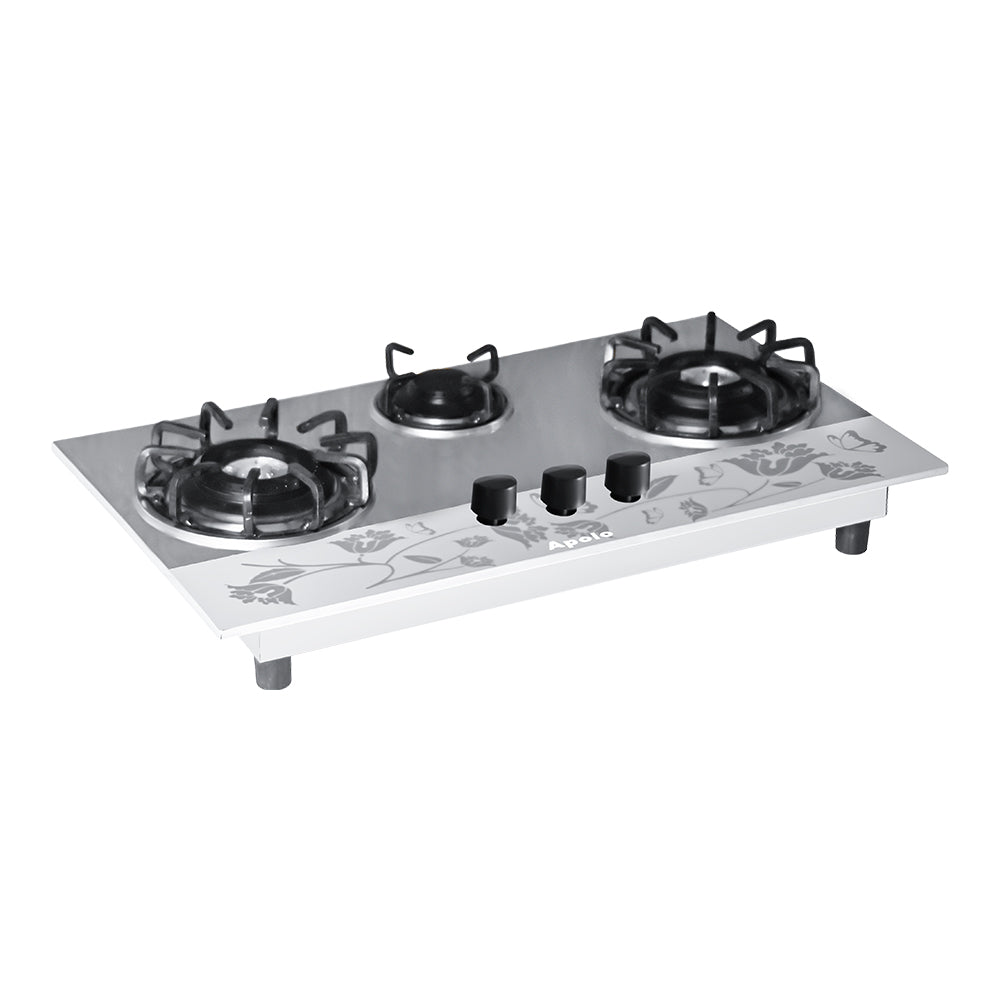 APOLO Manual Stove / Hob - Model 305 - 3 Burner - 100% Pure Stainless Steel Top