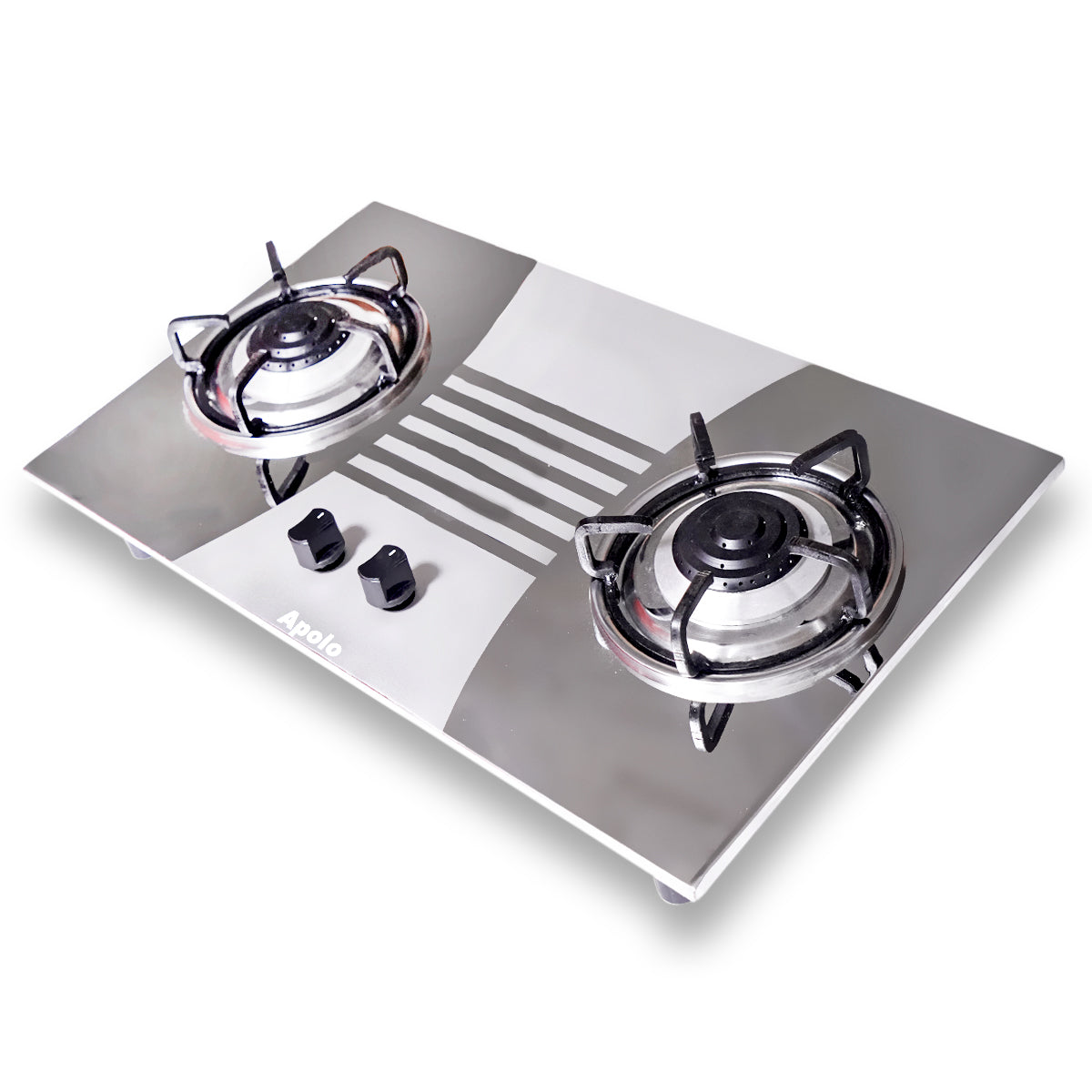 APOLO Manual Stove / Hob - Model 150 - 2 Burner - 100% Pure Stainless Steel Top