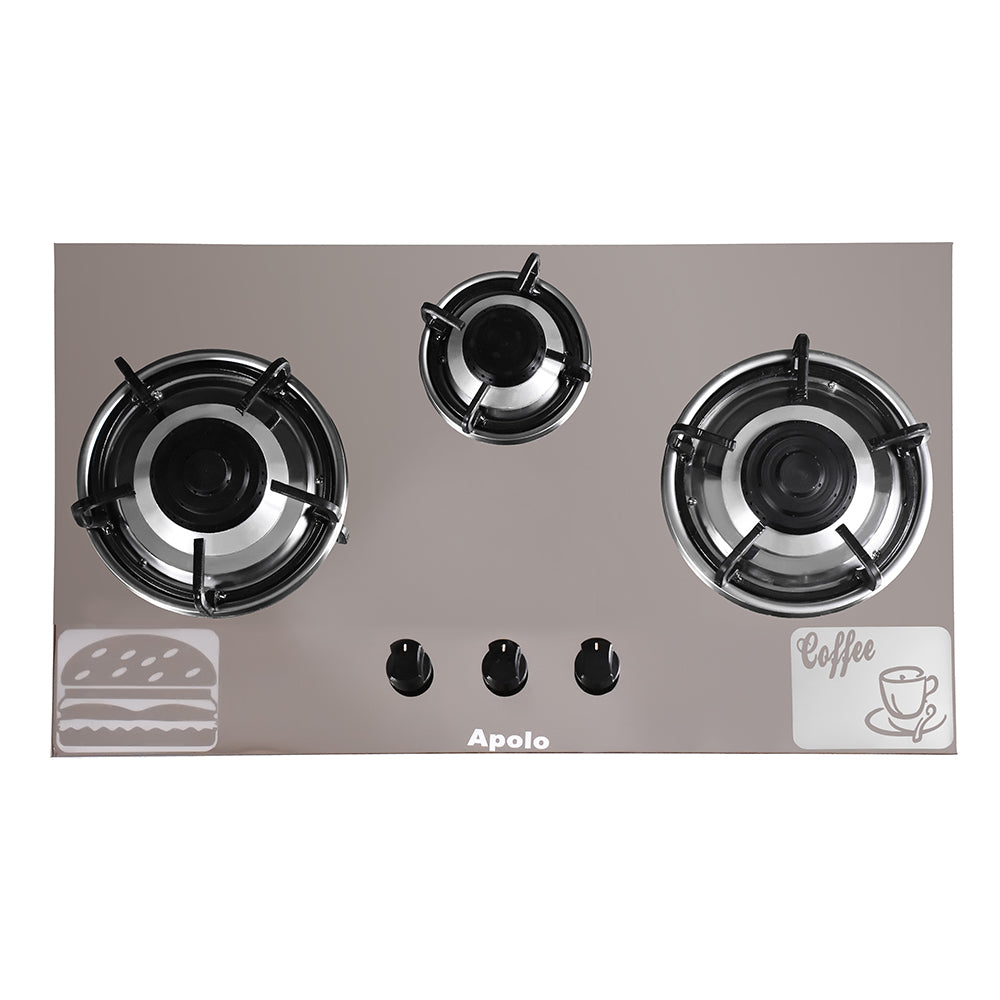 APOLO Manual Stove / Hob - Model 210 - 3 Burner - 100% Pure Stainless Steel Top