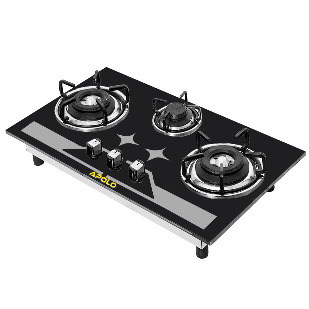 APOLO Manual Stove / Hob - Model 450 - 3 Burner - 100% Pure Stainless Steel Top