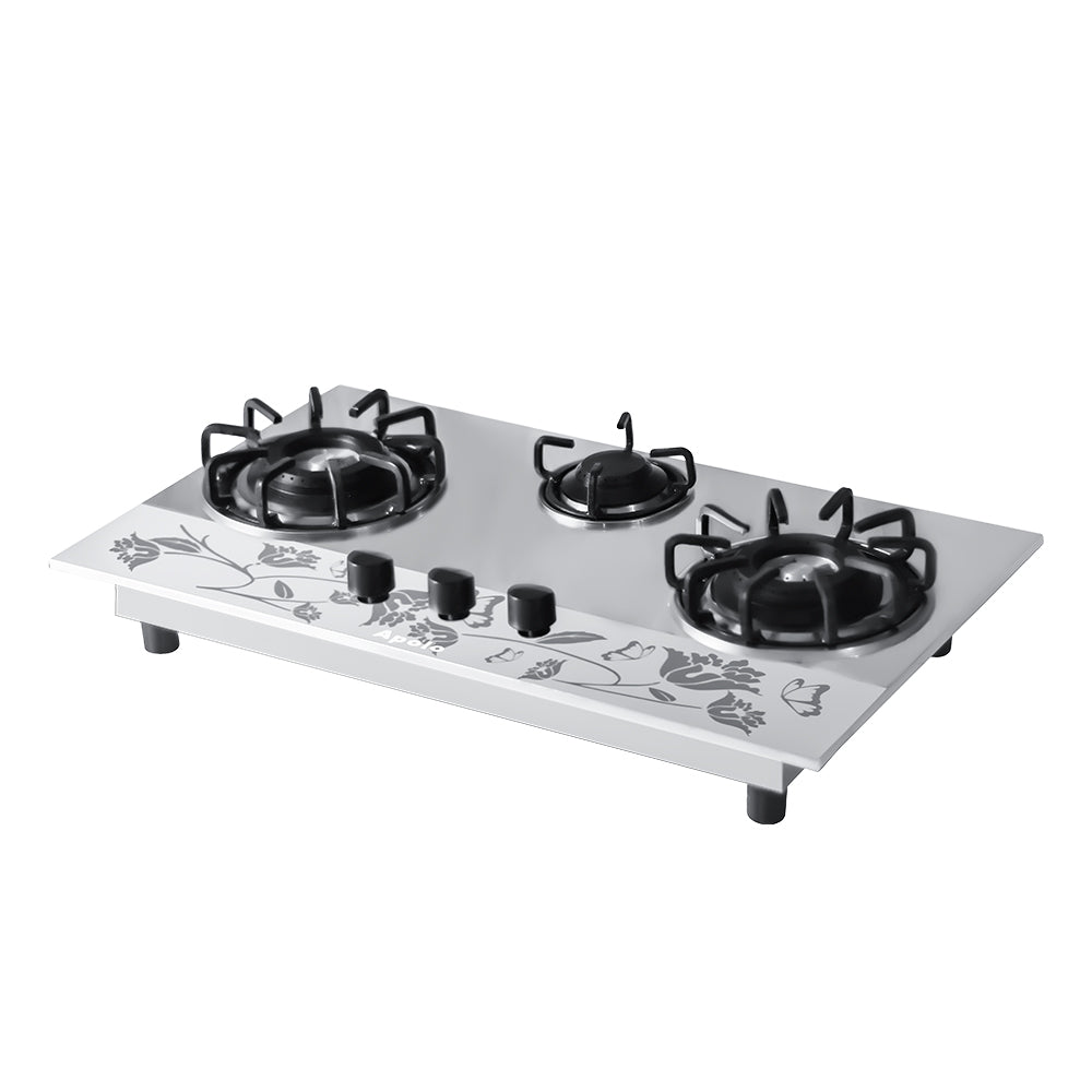APOLO Manual Stove / Hob - Model 305 - 3 Burner - 100% Pure Stainless Steel Top