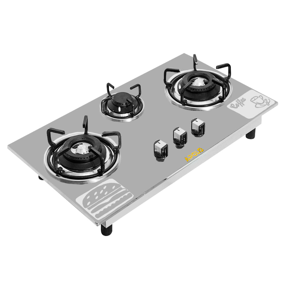 Model 510 - 3 Burner - Automatic Hob / Stove - 100% Pure Stainless Steel Top