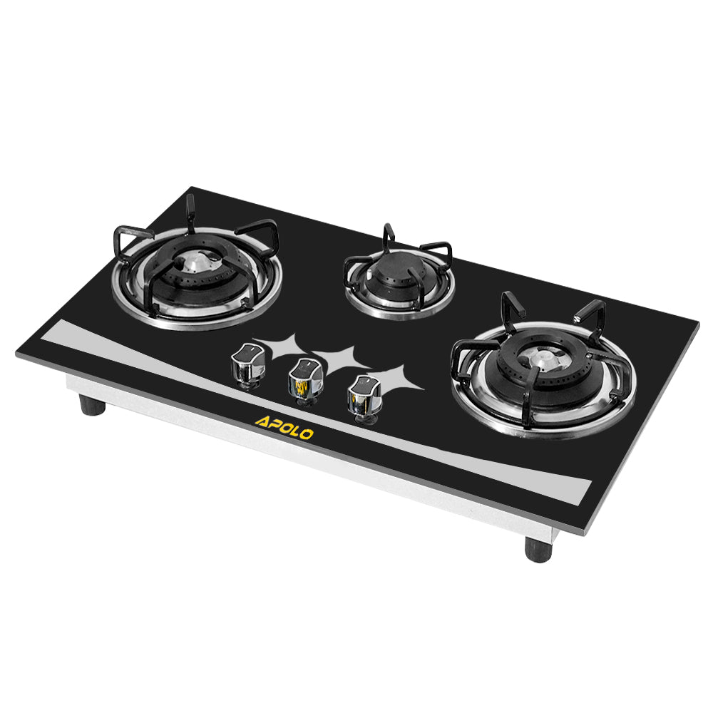 APOLO Automatic Hob - Model 515 - 3 Burner - 100% Pure Stainless Steel Top