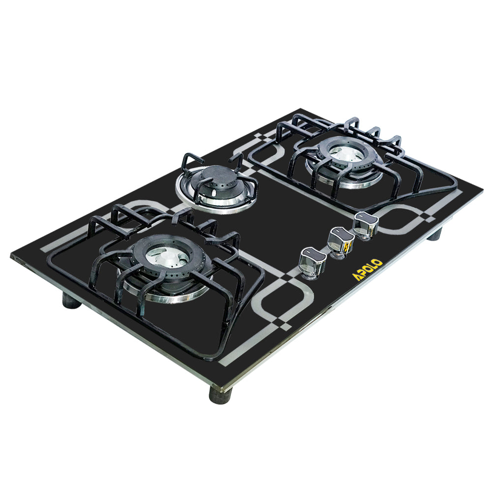 APOLO Automatic Hob - Model 550 - 3 Burner - 100% Pure Stainless Steel Top