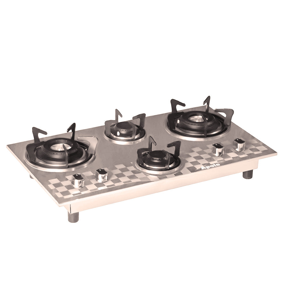 APOLO Automatic Hob - Model 750 - 4 Burner Auto Ignition - 100% Pure Stainless Steel Top