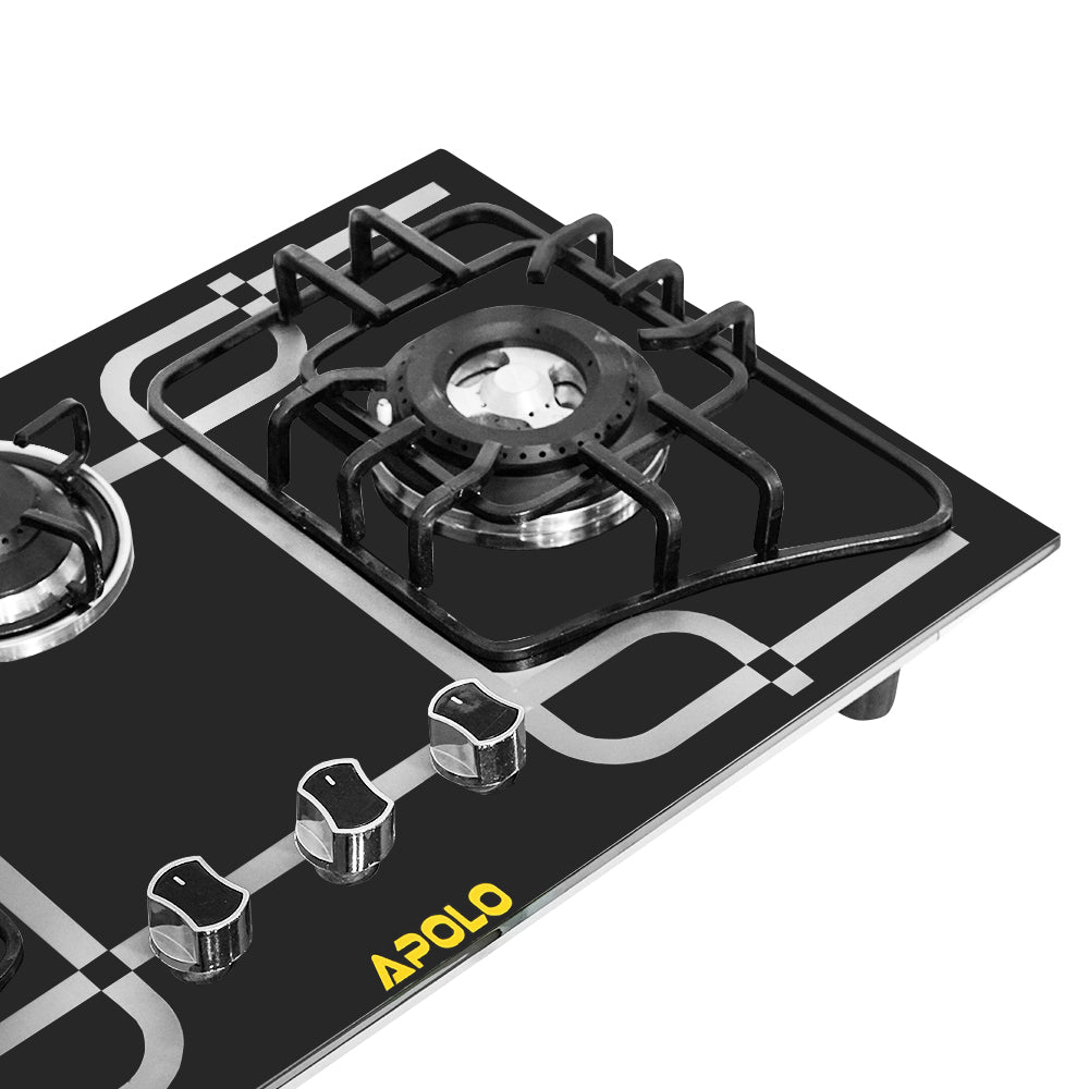 APOLO Automatic Hob - Model 550 - 3 Burner - 100% Pure Stainless Steel Top