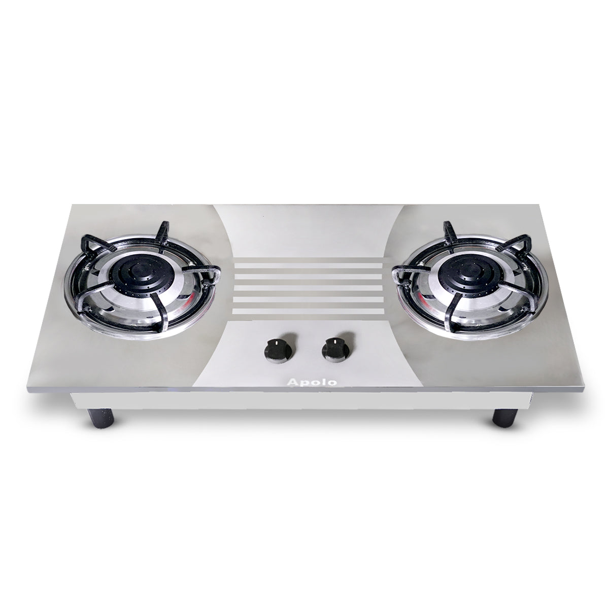 APOLO Manual Stove / Hob - Model 150 - 2 Burner - 100% Pure Stainless Steel Top