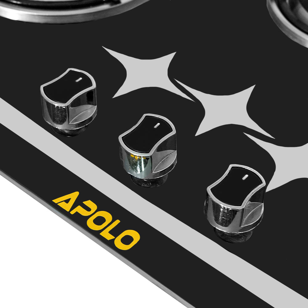 APOLO Automatic Hob - Model 515 - 3 Burner - 100% Pure Stainless Steel Top