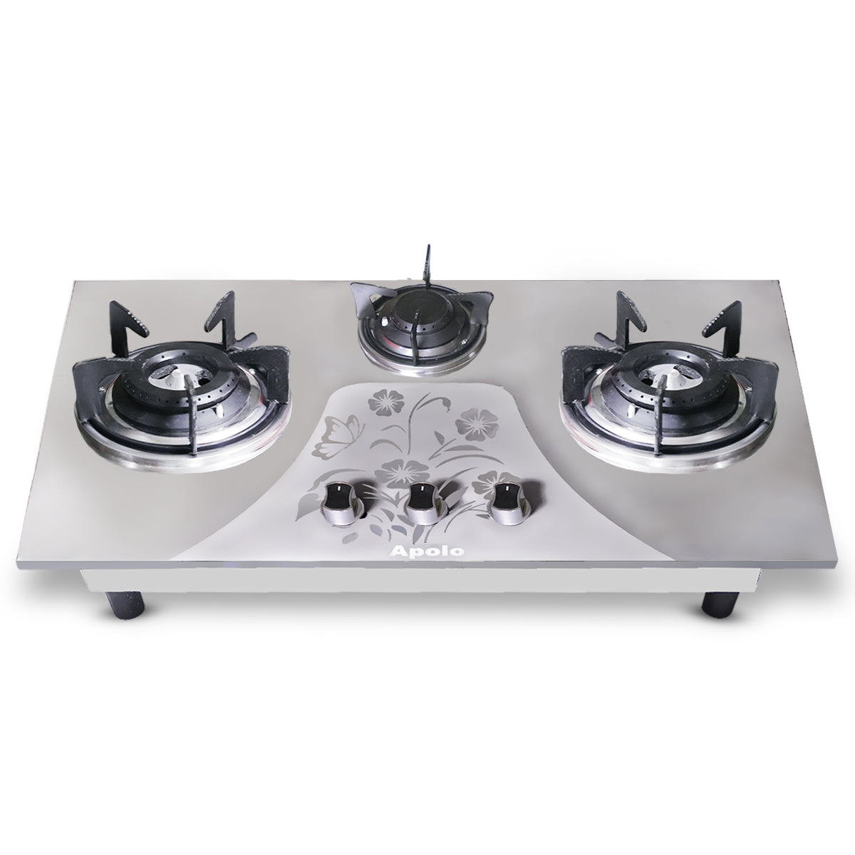 APOLO Automatic Hob - Model 615 - 3 Burner - Auto Ignition Stove - 100% Pure Stainless Steel Top