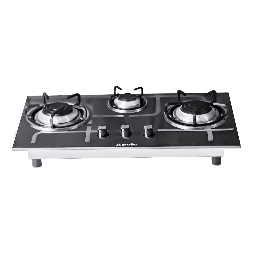 APOLO Automatic Hob - Model 590 - 3 Burner Auto Ignition Stove - 100% Pure Stainless Steel Top