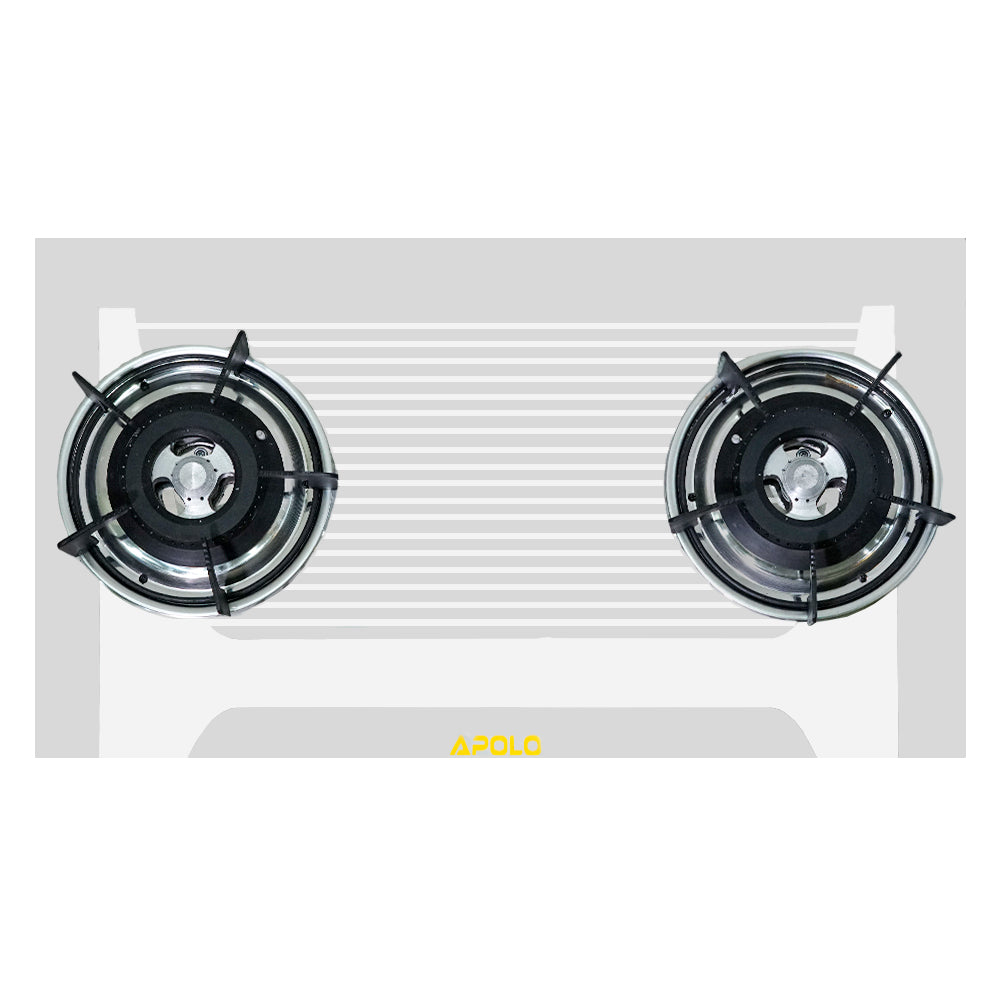 APOLO Automatic Hob - Model 605 - 2 Burner - Auto Ignition Stove - 100% Pure Stainless Steel Top