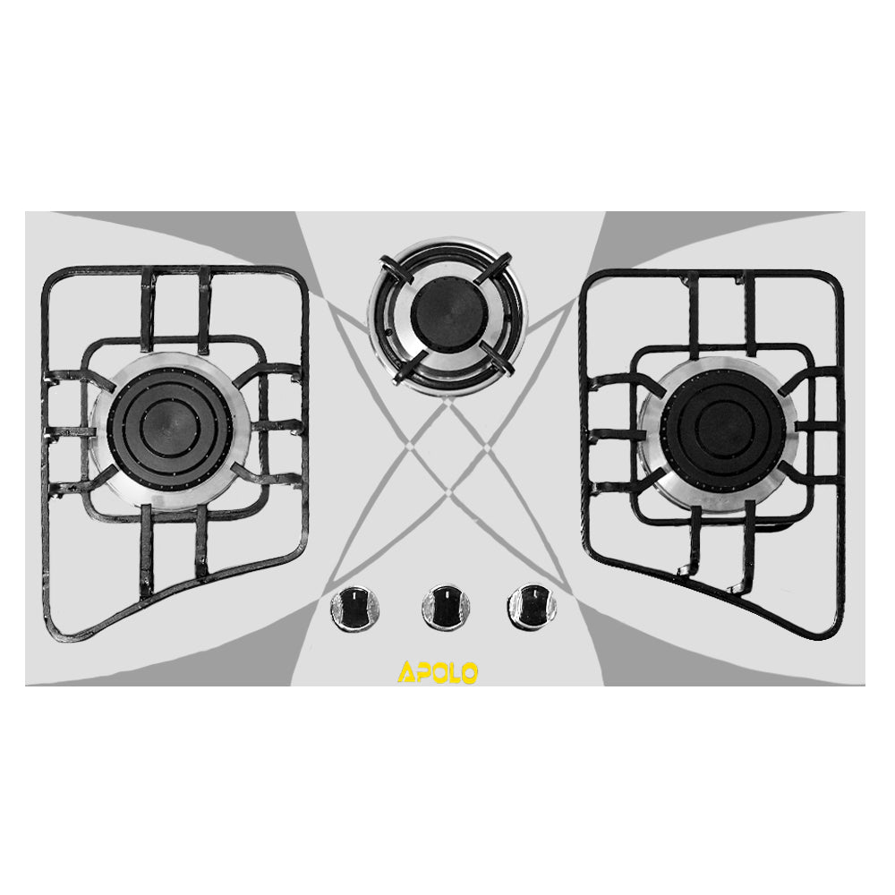 APOLO Manual Stove / Hob - Model 481 - 3 Burner - 100% Pure Stainless Steel Top
