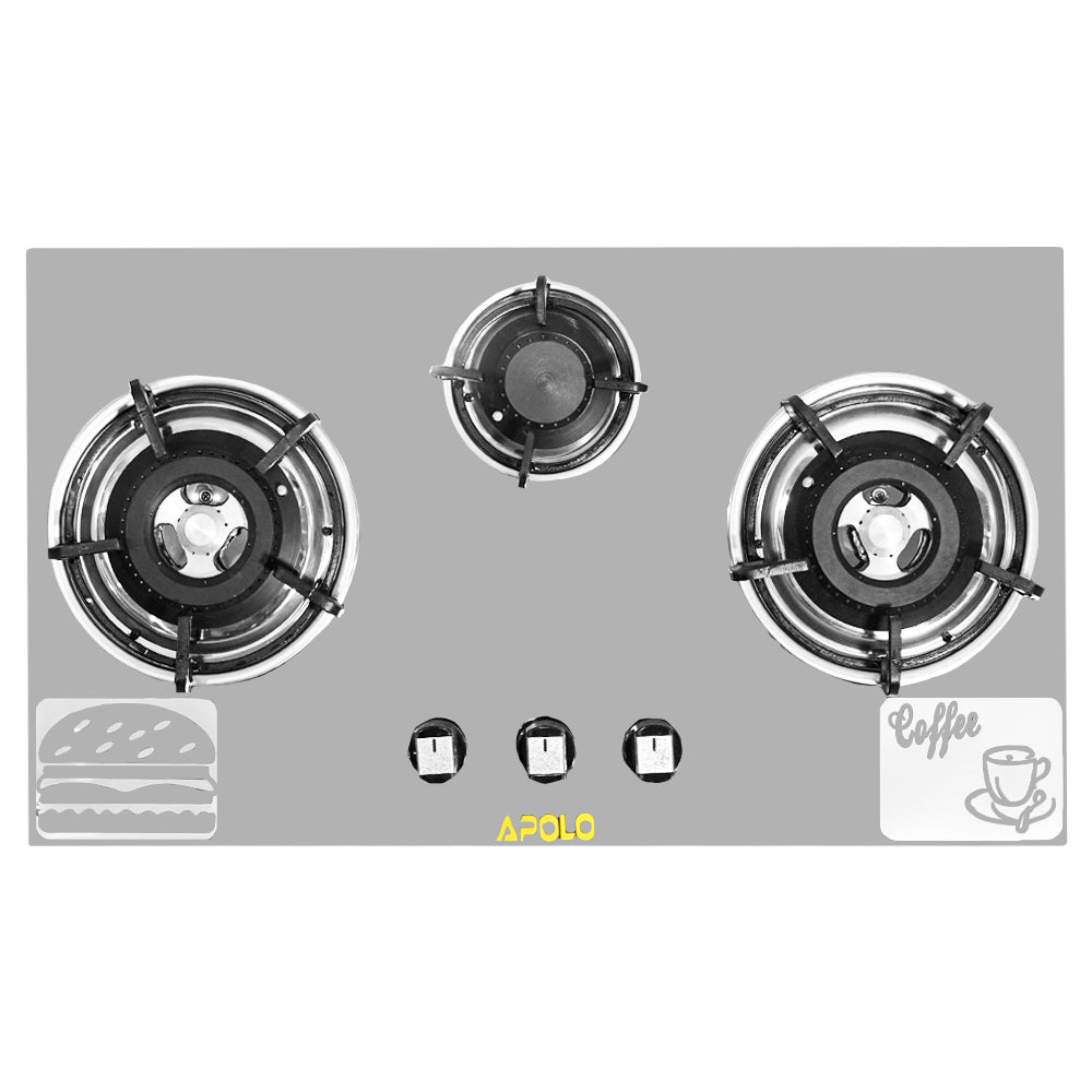 Model 510 - 3 Burner - Automatic Hob / Stove - 100% Pure Stainless Steel Top