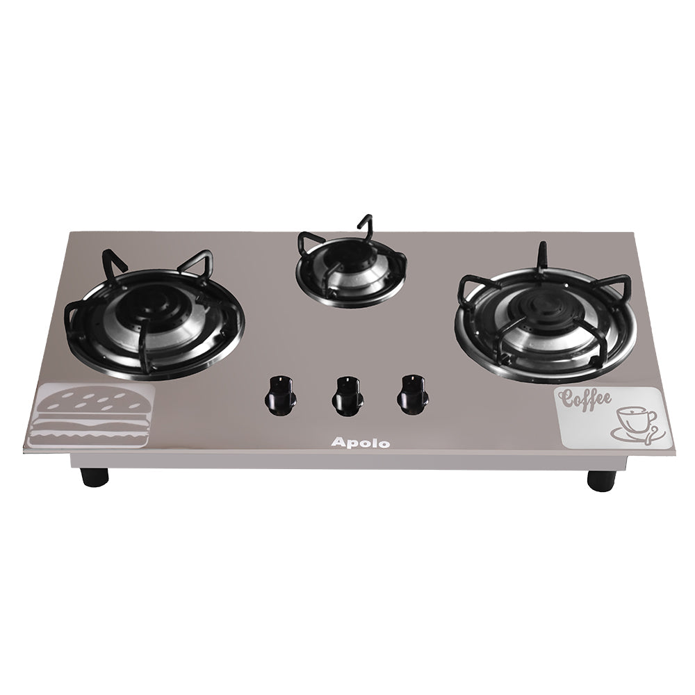 APOLO Manual Stove / Hob - Model 210 - 3 Burner - 100% Pure Stainless Steel Top
