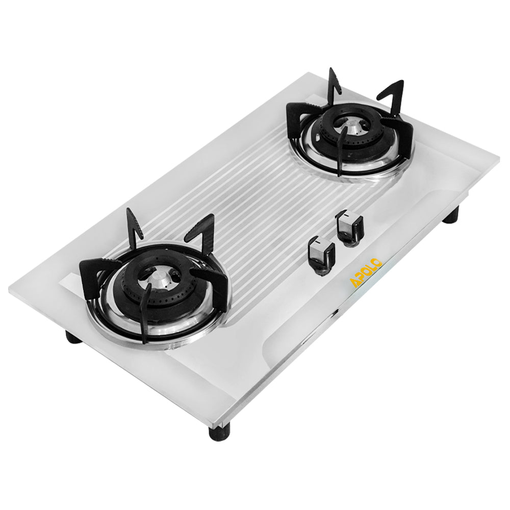 APOLO Automatic Hob - Model 605 - 2 Burner - Auto Ignition Stove - 100% Pure Stainless Steel Top