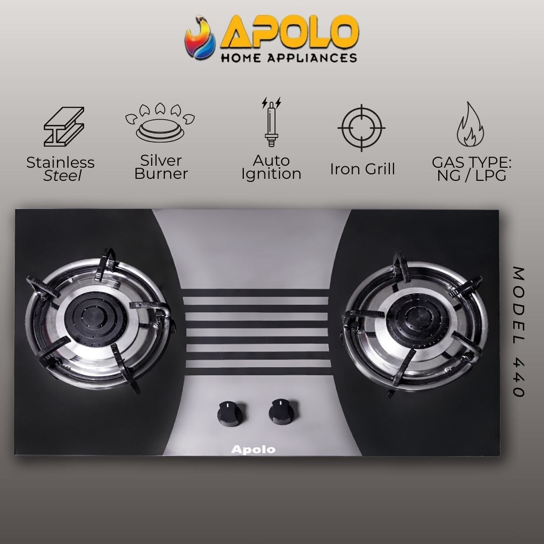 Model 180 - 2 Burner - Manual Hob / Stove - 100% Pure Stainless Steel Top